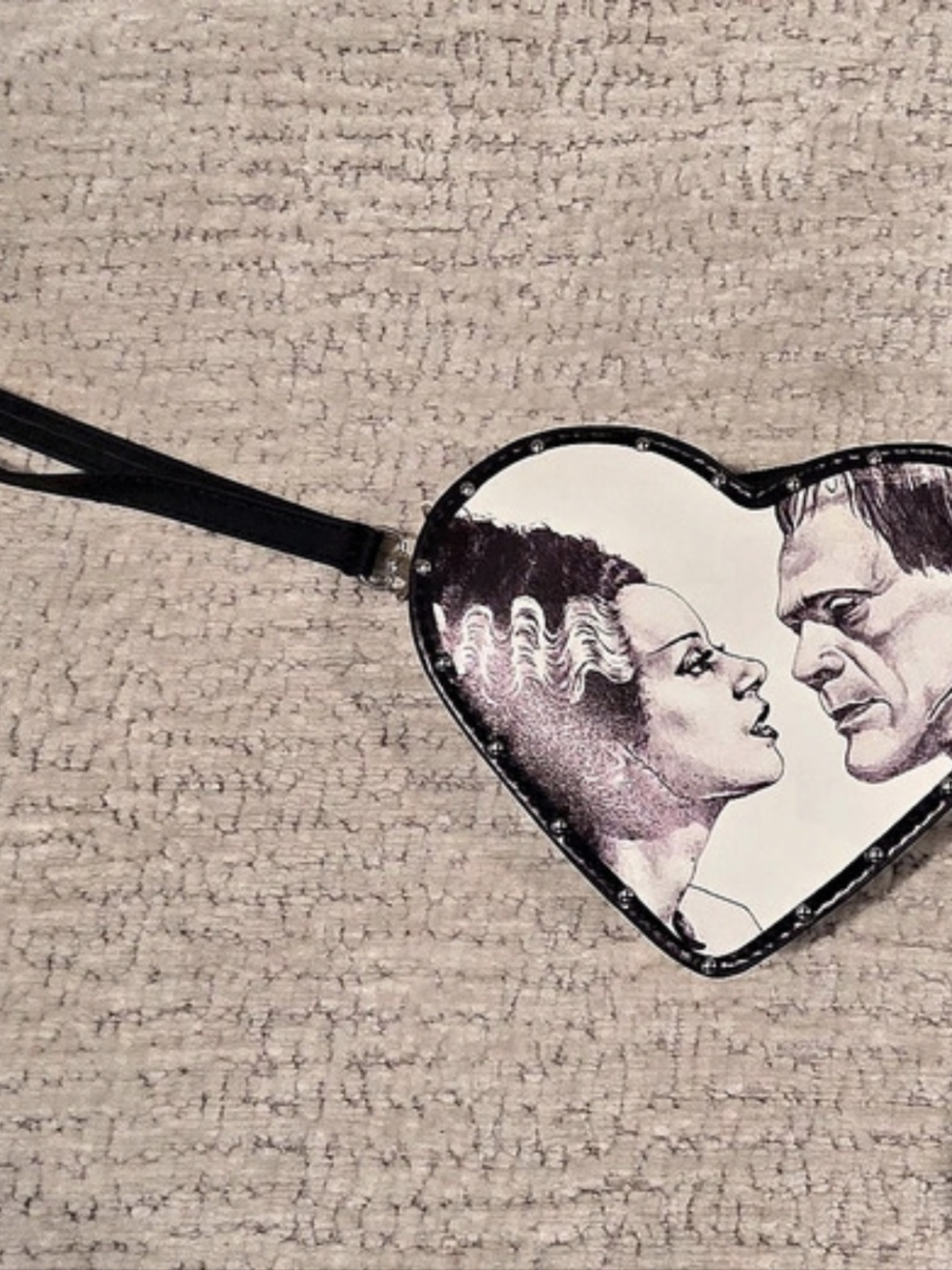 Bride of Frankenstein Heart Wristlet Frankenstein Goth Horror Bag